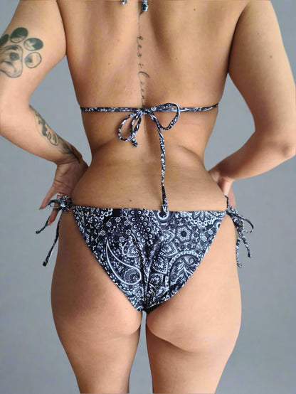 Back view of woman wearing  bikini  