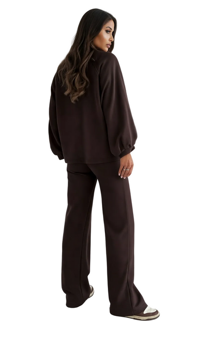 Sweatshirt och Sweatpants - Brun