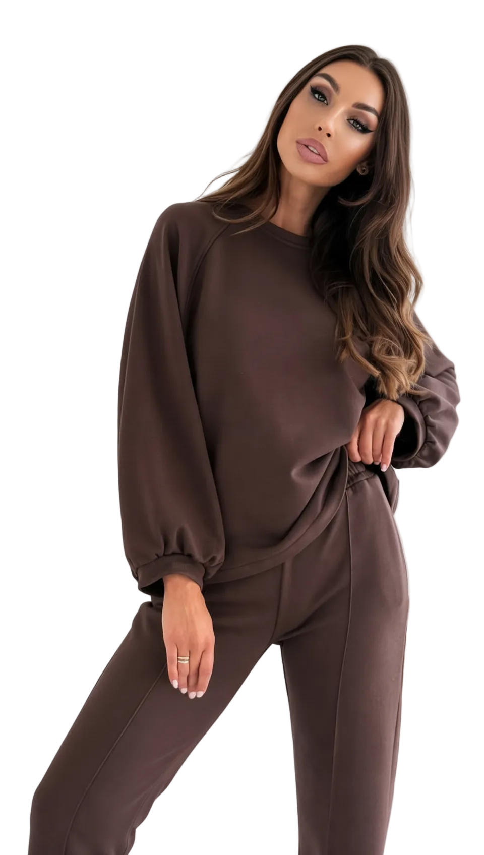 Sweatshirt och Sweatpants - Brun